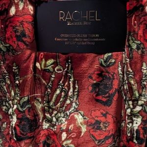 Rachel Roy Oversized Plush Throw Zombie Skeleton Hands Roses Keys 60x70 Blanket